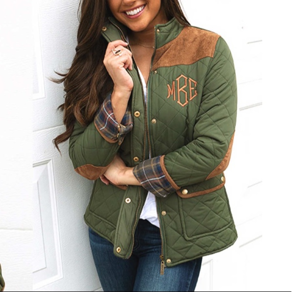 NWOT Quilted Puffer Barn Coat w/ Faux Suede